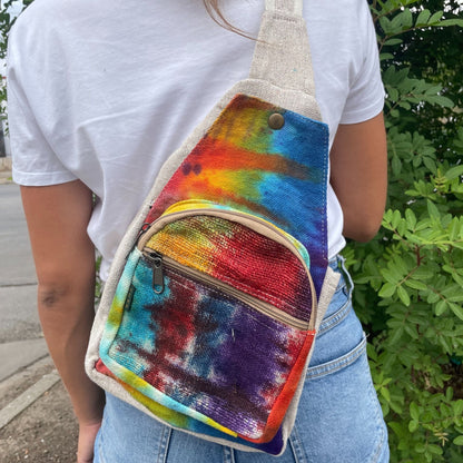 Bossa bandolera de cànem Tiedye