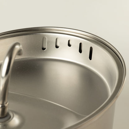 Fuente de agua eléctrica de 2.5 litros - USB - acero inoxidable para mascotas