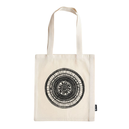 Bossa Tote Bàsica Icònica Nomad Sari - Mandala Urbana - Natural 4oz