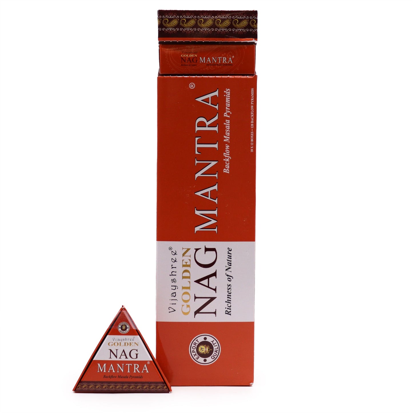 Conos de Incienso Jumbo Dorado Nag - Mantra Reflujo 42g