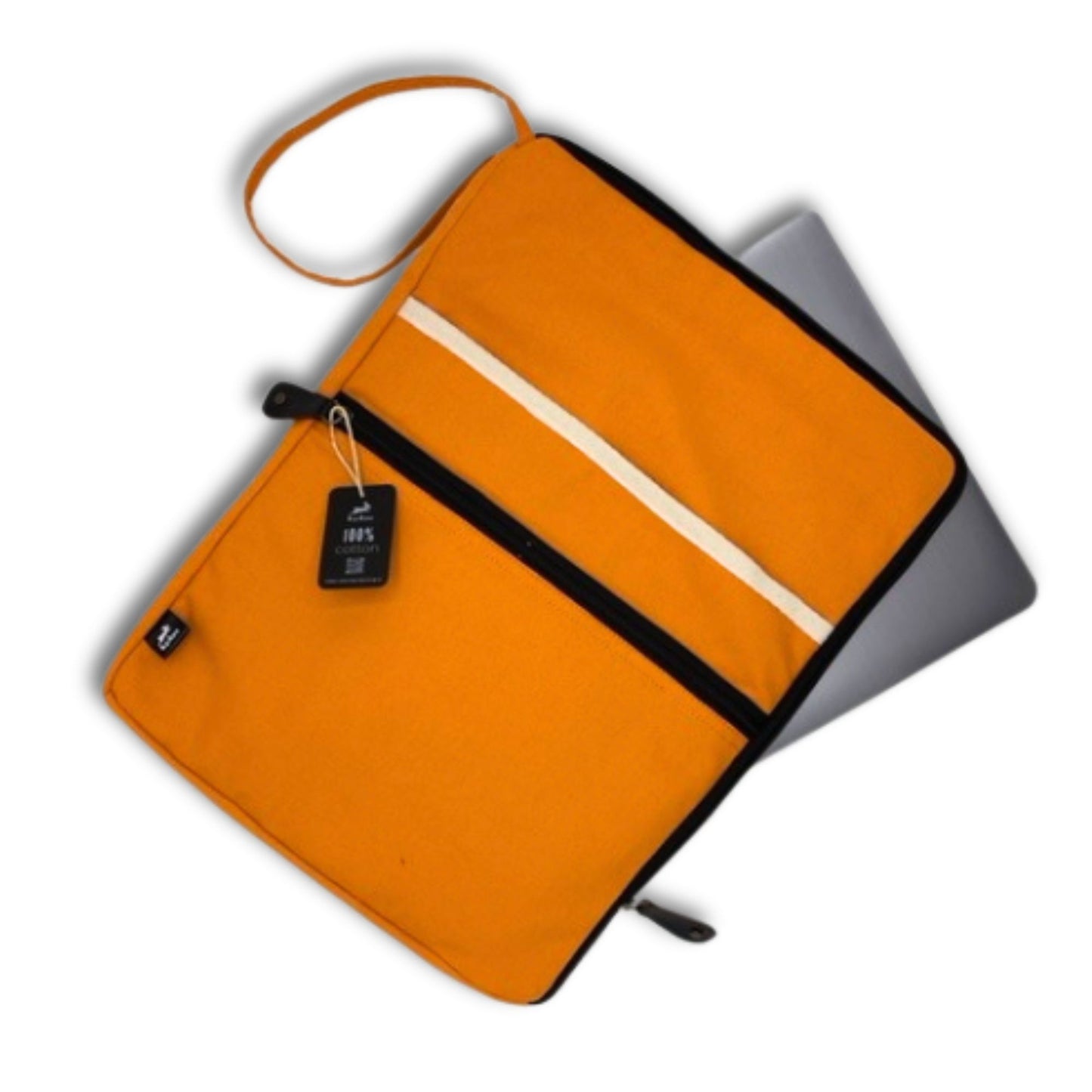 Funda gran de lona per a portàtil - Taronja
