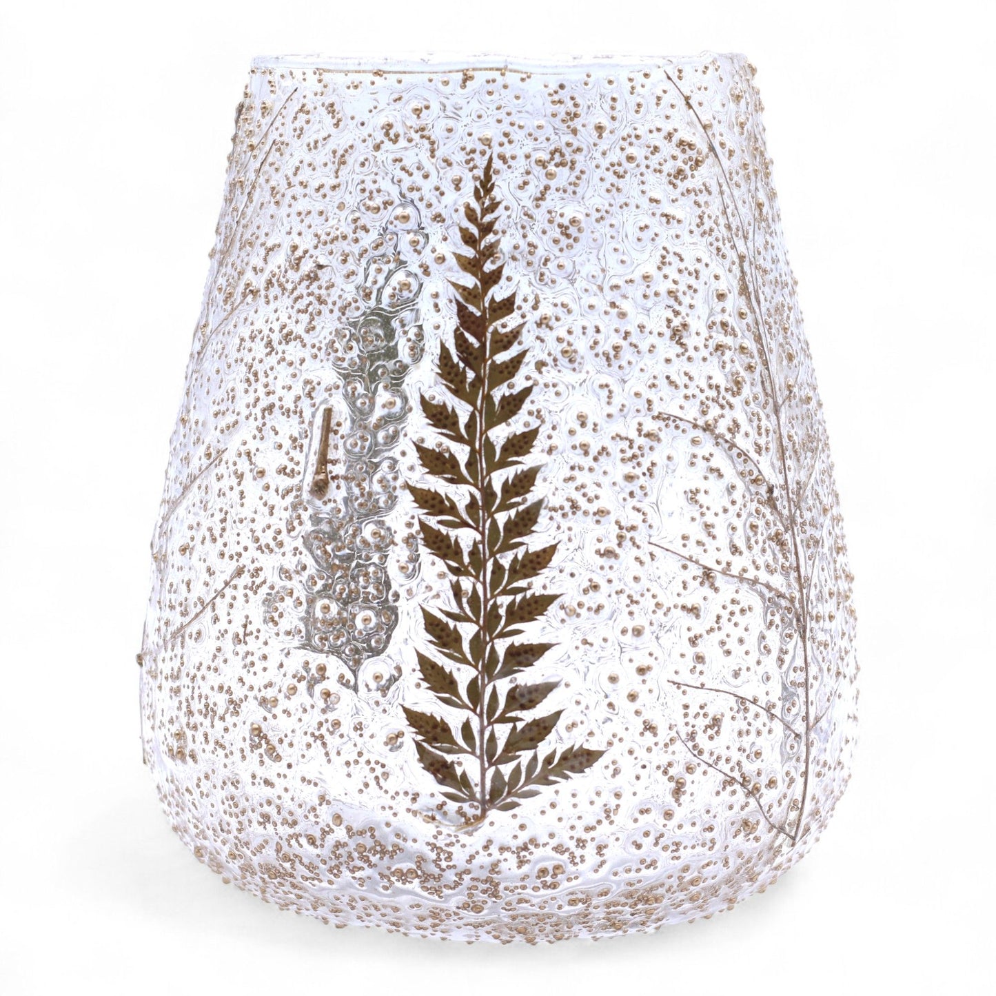 Portaespelmes de Vidre floral natural - Bol gran - Pi (15x12cm)