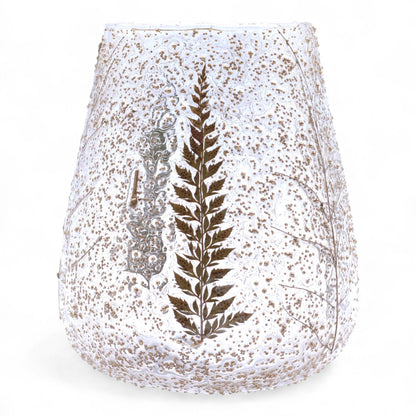 Portaespelmes de Vidre floral natural - Bol gran - Pi (15x12cm)