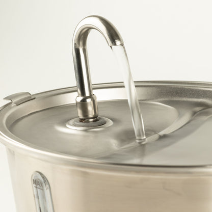 Fuente de agua eléctrica de 2.5 litros - USB - acero inoxidable para mascotas
