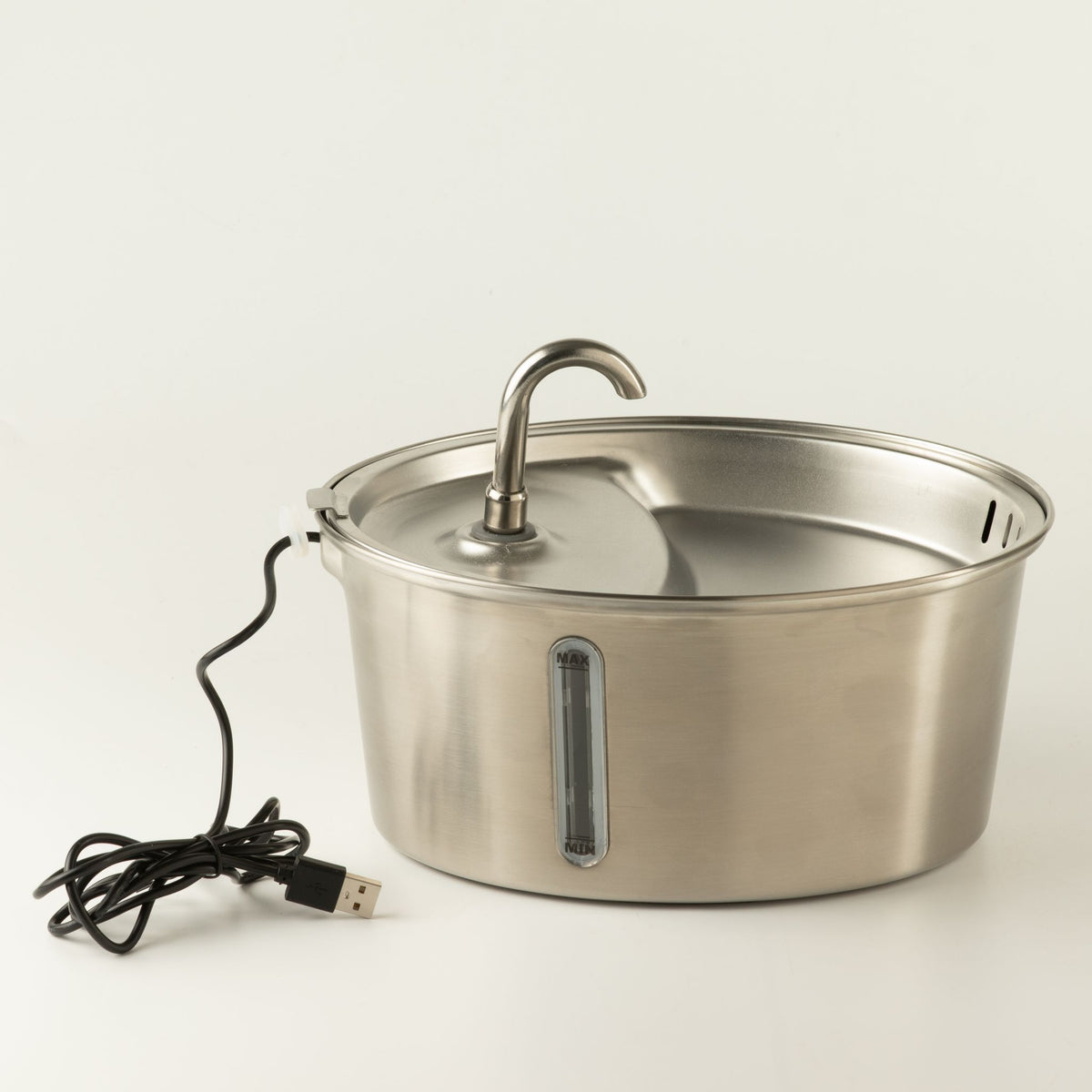 Fuente de agua eléctrica de 2.5 litros - USB - acero inoxidable para mascotas