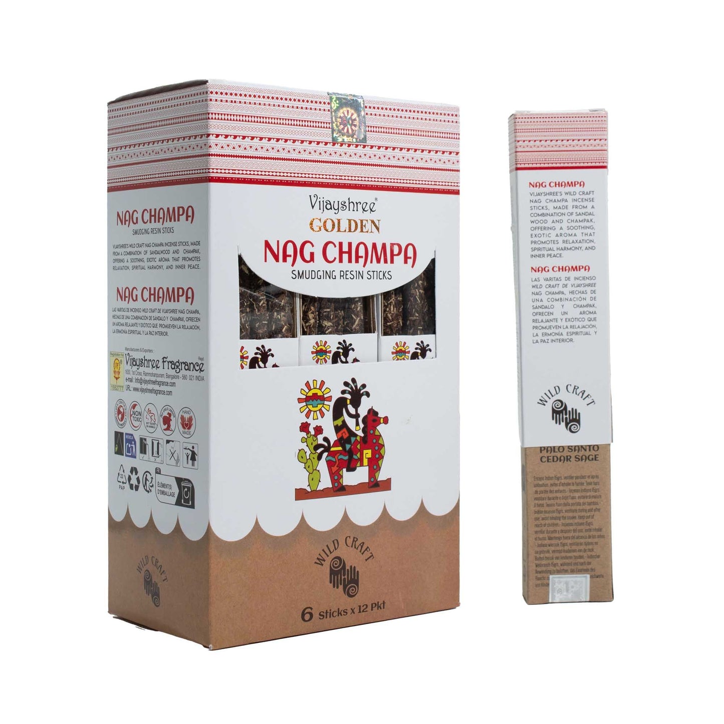 Palitos de resina de Nag Champa dorados para purificación - 30g