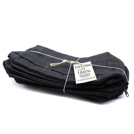 Necesser de cotó negre 10 oz - quadrat clàssic