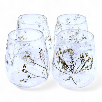 Portaespelmes de Vidre floral natural - Gerro - Margarida - (12x11cm)
