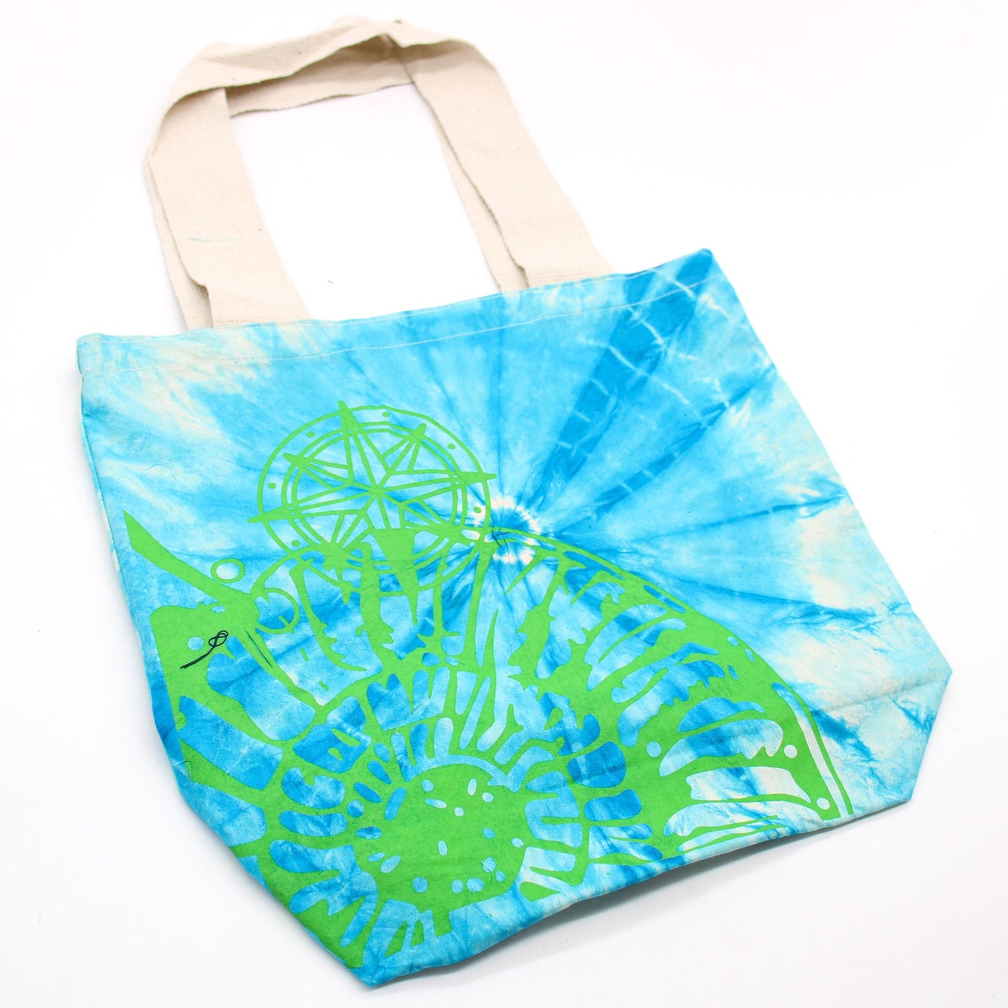 Bosses de Cotó "Tie Dye" (170g) - 38x42x12cm - Concha Marina - Blau i verd - Nansa Verda