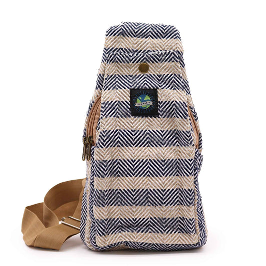 Boss Bandolera de Cotó Natural - Marró Clar i Blau Marí
