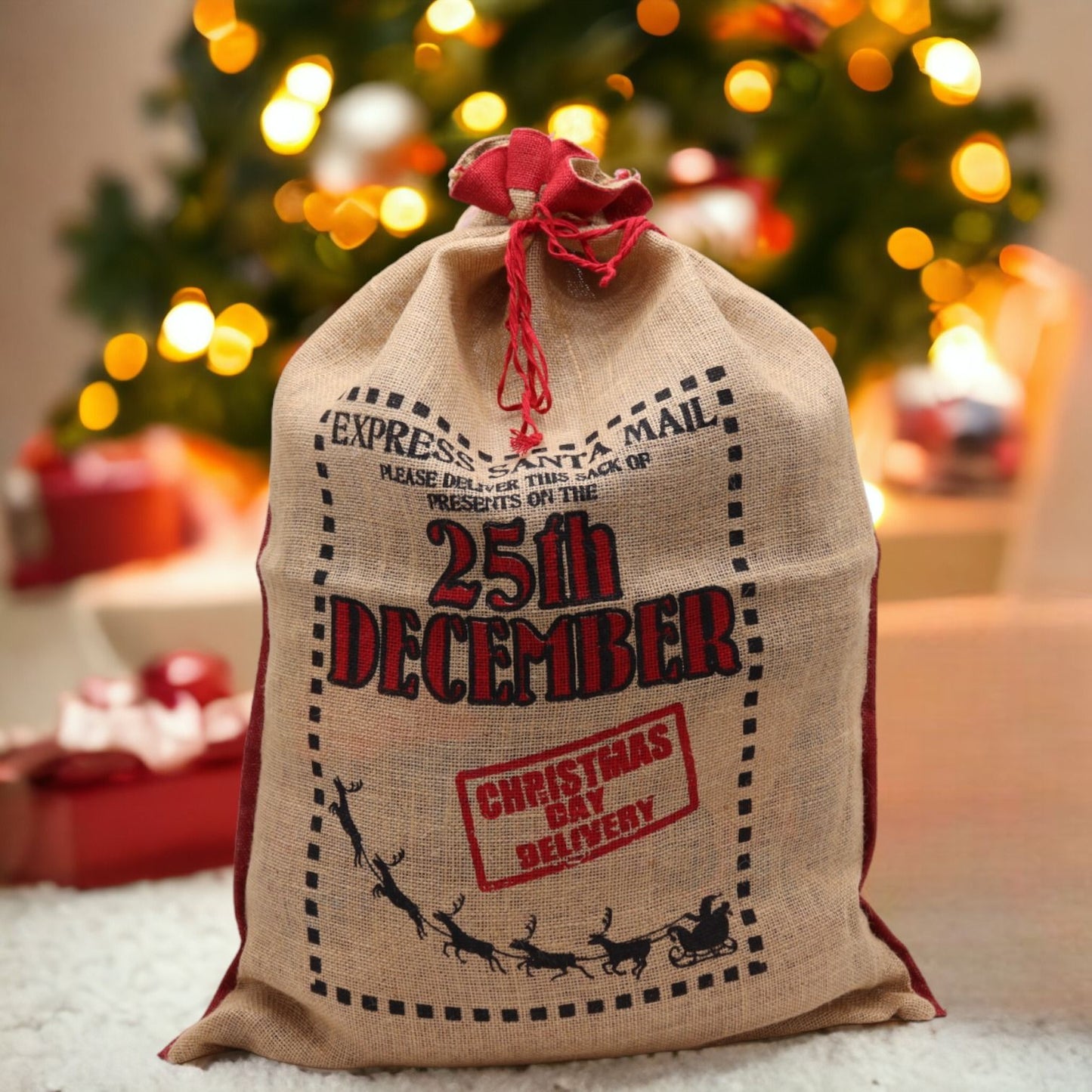Sac de jute de Santa - 25 de desembre