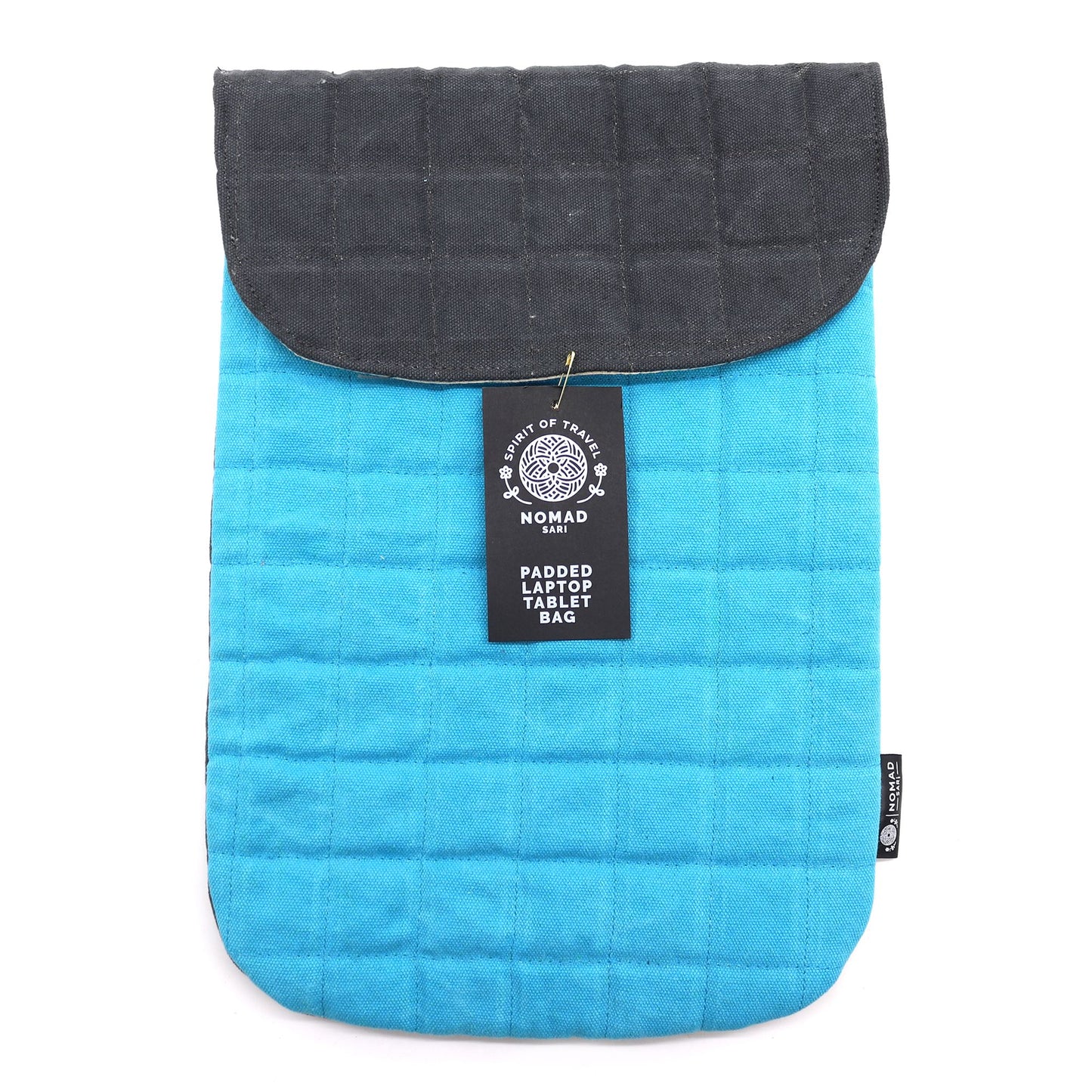 Funda encoixinada per a portàtil - Turquesa espectacular - Rentat a la pedra de 14 oz