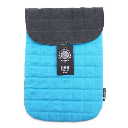 Funda encoixinada per a portàtil - Turquesa espectacular - Rentat a la pedra de 14 oz