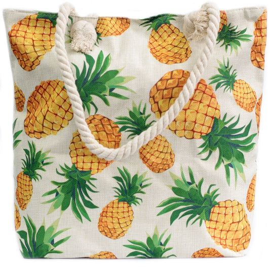 Bossa shopper amb nansa de corda - pinyes tropicals