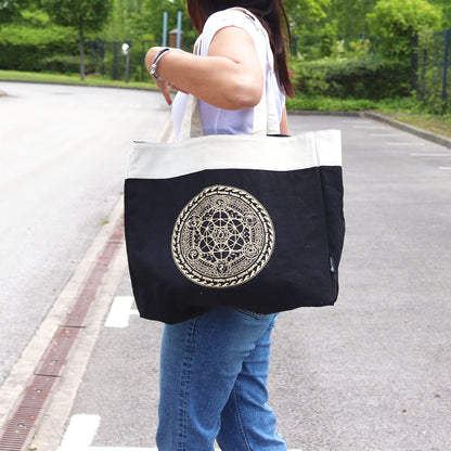 Bossa tote extragran de xocolata rentada a la pedra 14 oz - Chakra de la llibertat
