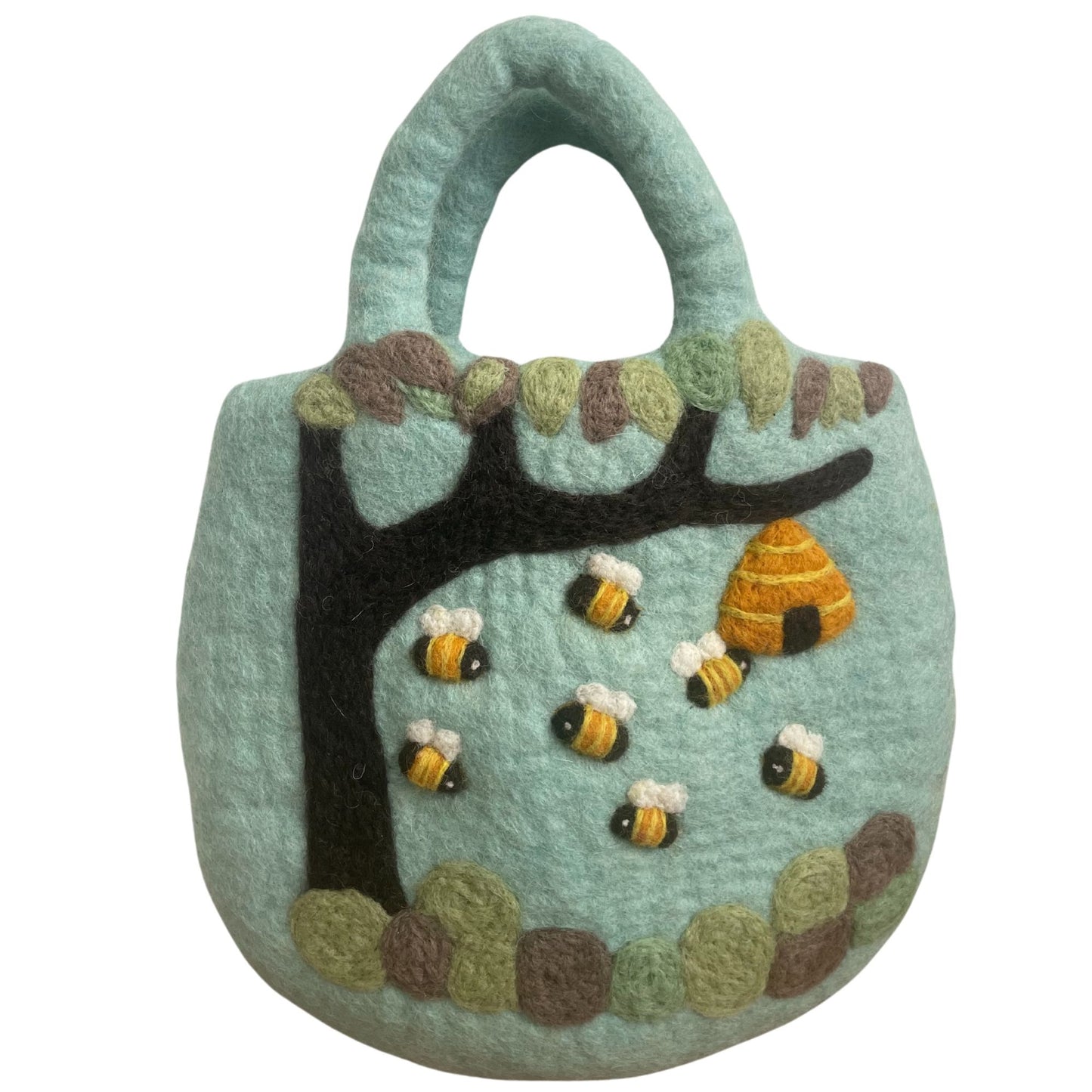 Bossa de feltre amb forma d'arbre i rusc - 35 x 27 cm