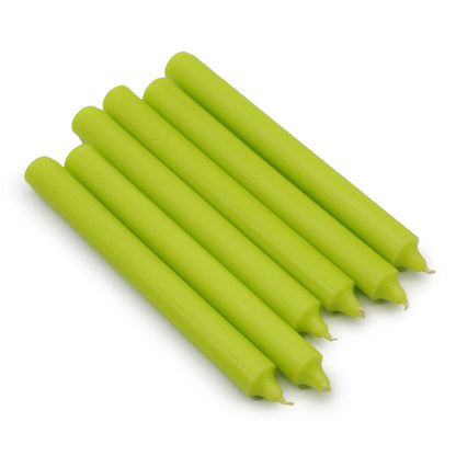 Espelmes a granel de color sòlid - Verd llima rústic - Paquet de 10