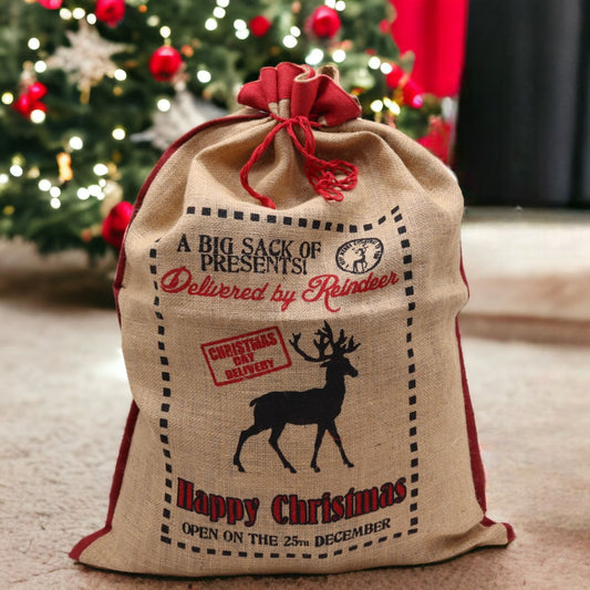 Sac de jute del Pare Noel - Entregat pels rens