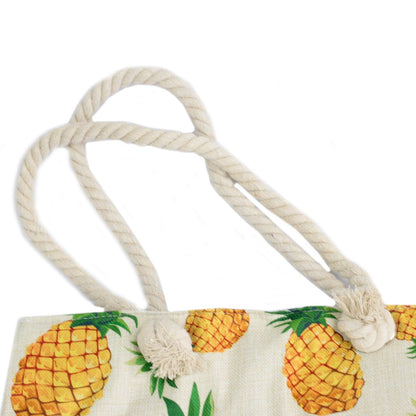 Bossa shopper amb nansa de corda - pinyes tropicals