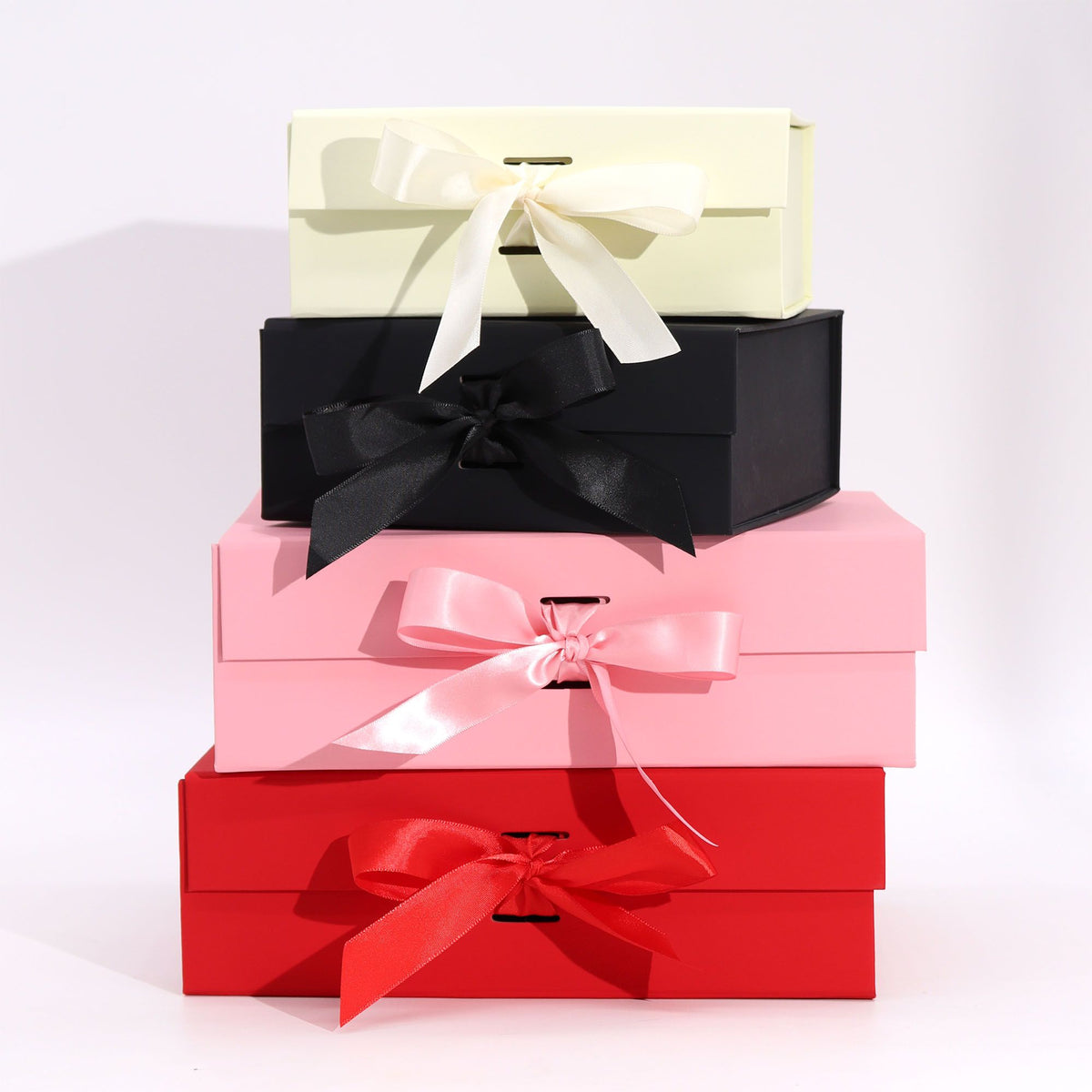Caja de regalo plegable con Lazo 28.2x20.2x9.2 cm - Marfil