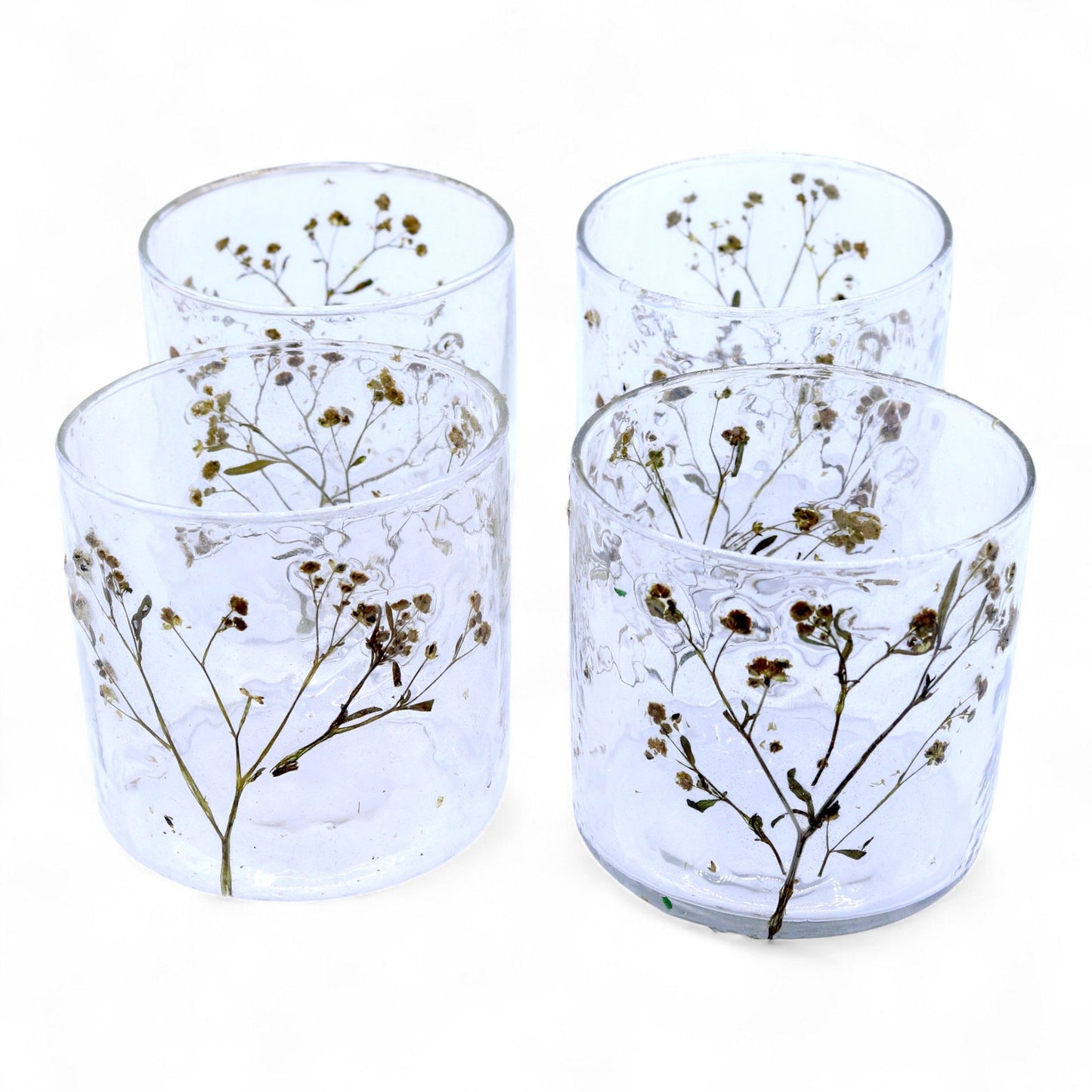 Portaveles recte de Vidre floral natural - Margarida - (8x8 cm)