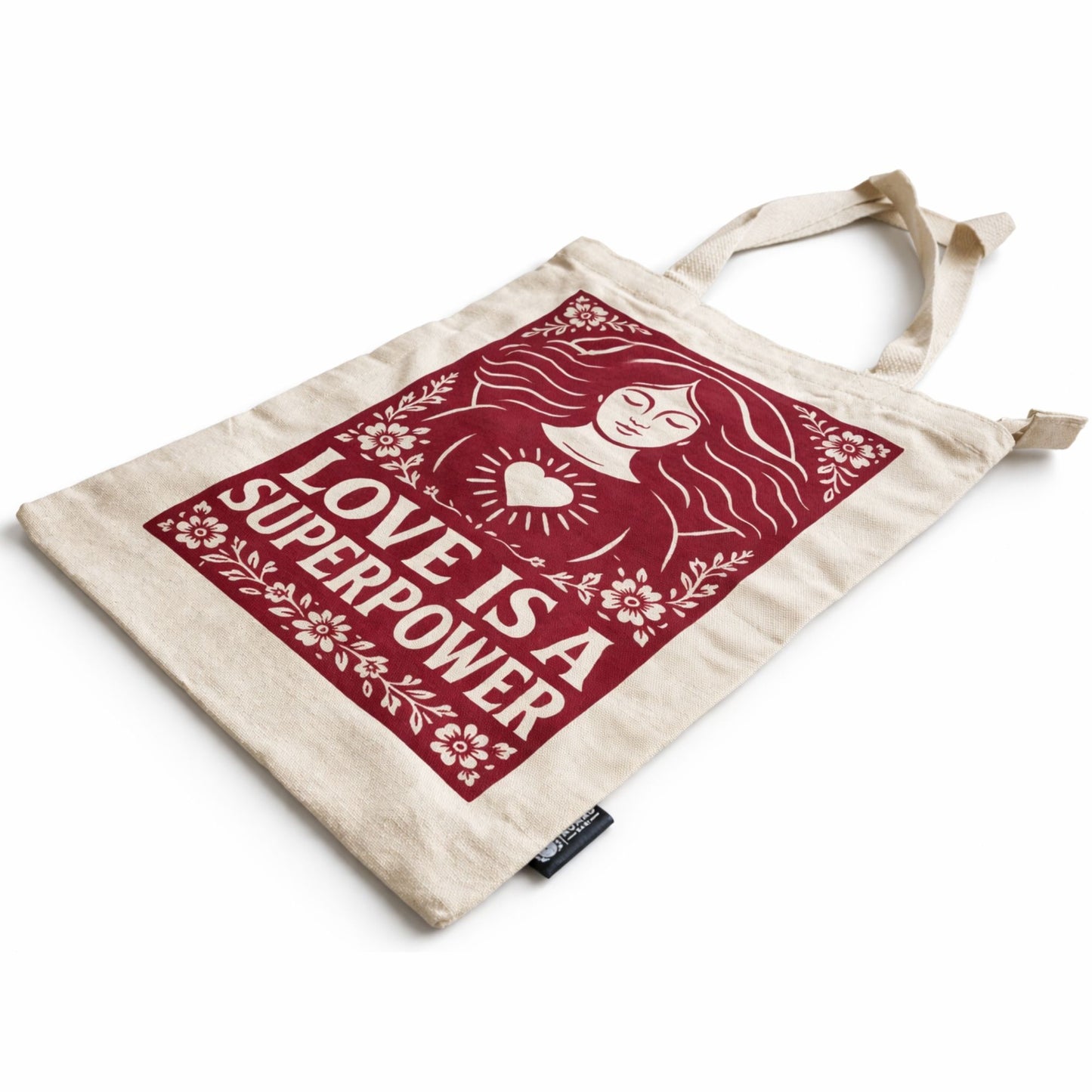 Nomad Sari Iconic Toni Tote Bag - L'amor és un superpoder - Natural 10oz