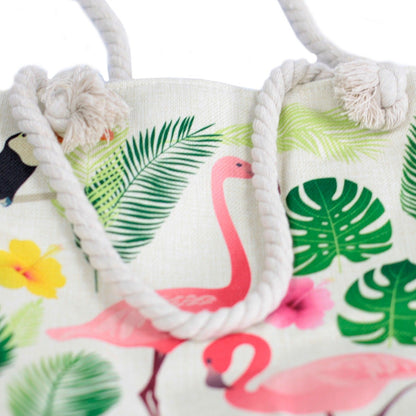 Bossa shopper amb nansa de corda - flamenc tropical