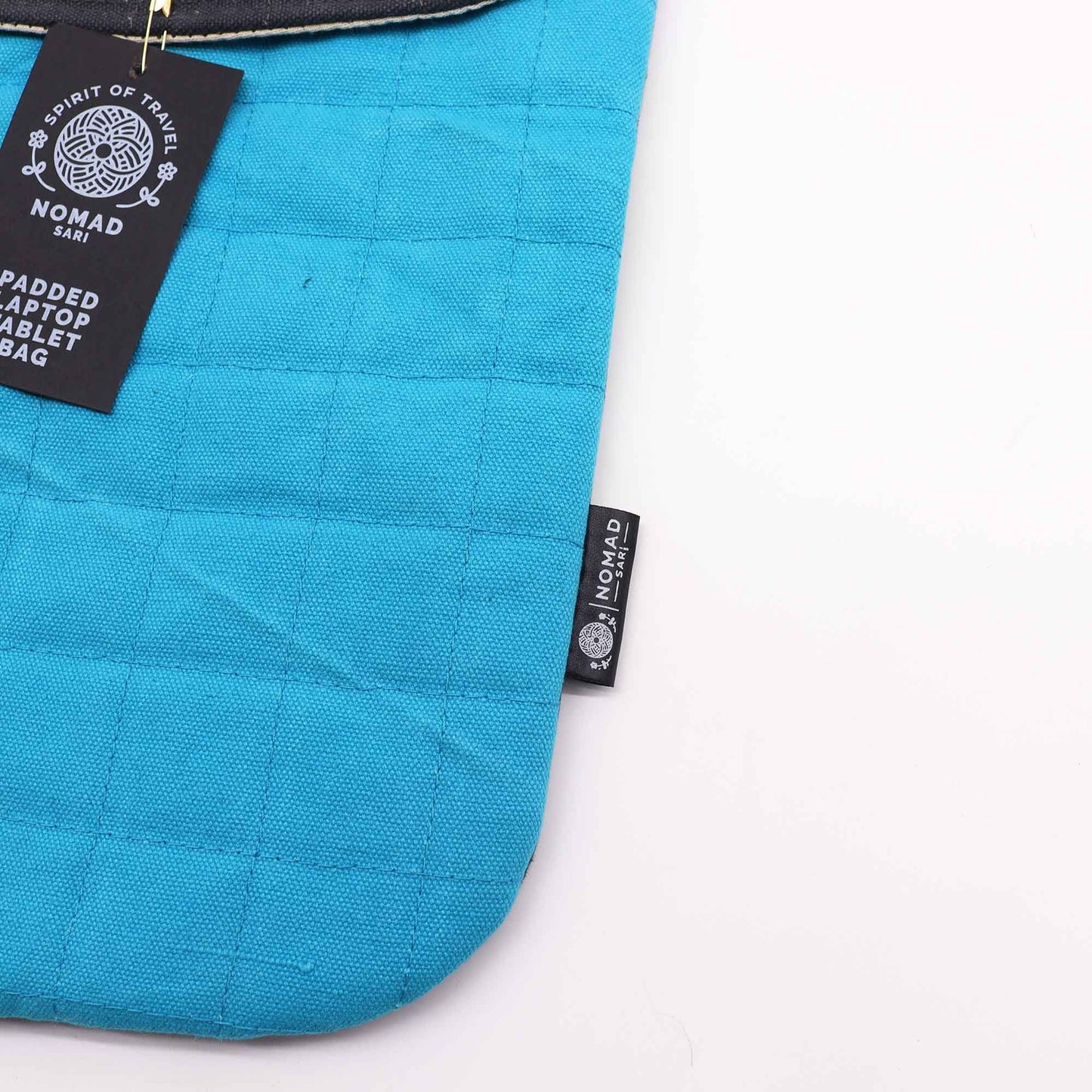 Funda encoixinada per a portàtil - Turquesa espectacular - Rentat a la pedra de 14 oz