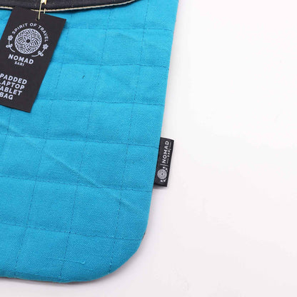 Funda encoixinada per a portàtil - Turquesa espectacular - Rentat a la pedra de 14 oz