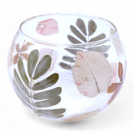 Portaveles de Vidre Floral Natural - Bol - Primavera (8x10cm)