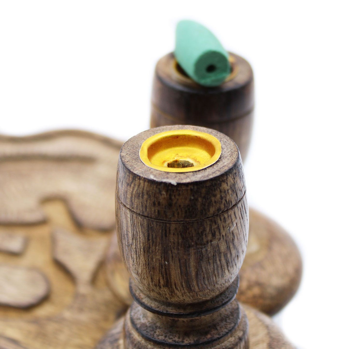 Sm Quemador Inverso Madera de Mango - Brass Buddha