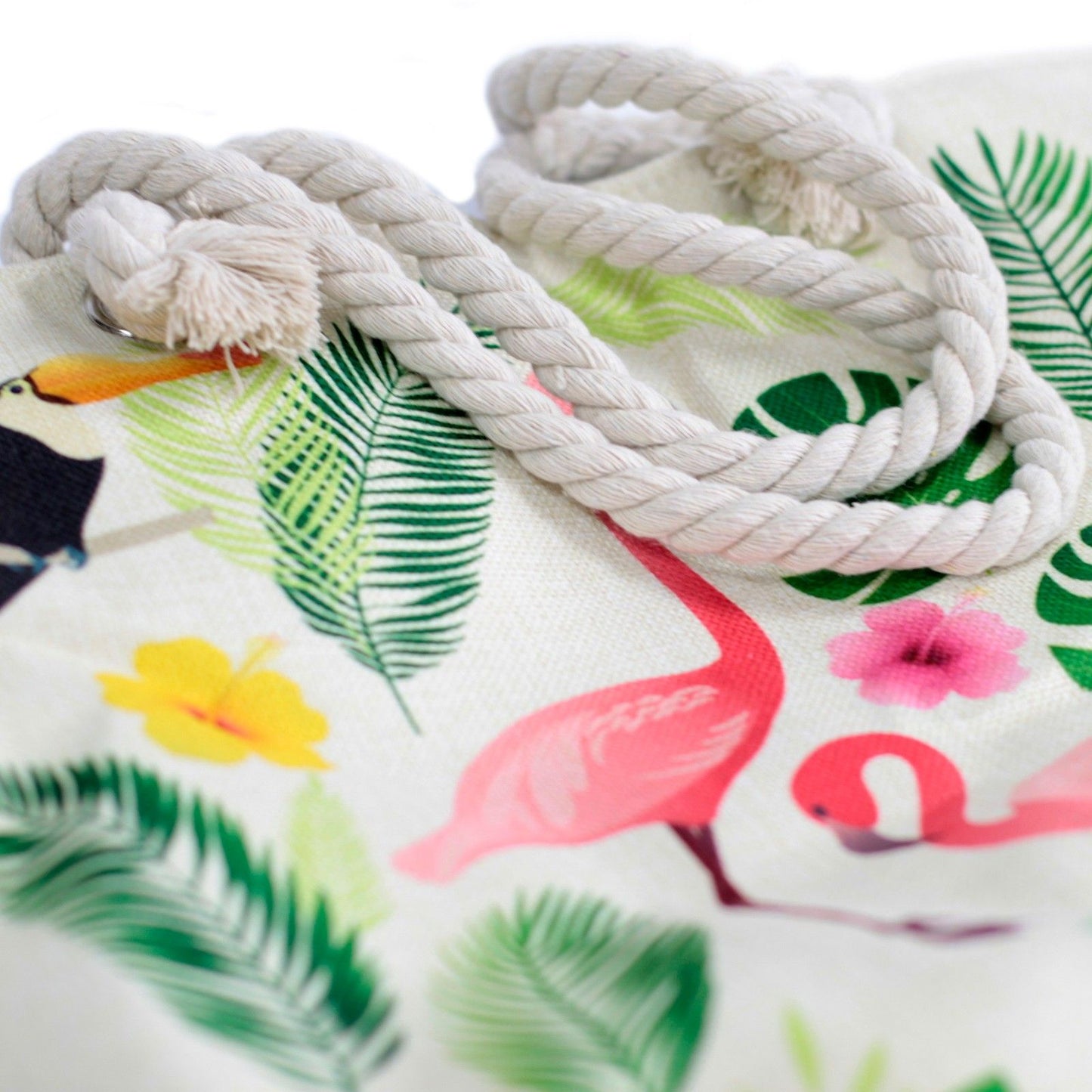 Bossa shopper amb nansa de corda - flamenc tropical