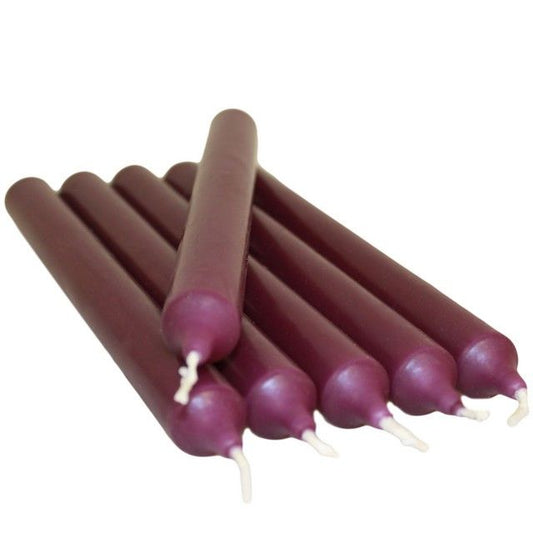 Espelmes de sopar violetes a granel (100)