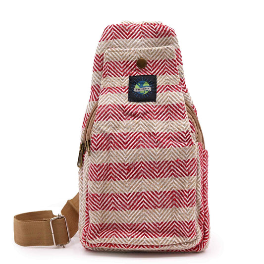Bossa Bandolera de Cotó Natural - Marró Clar i Rosa
