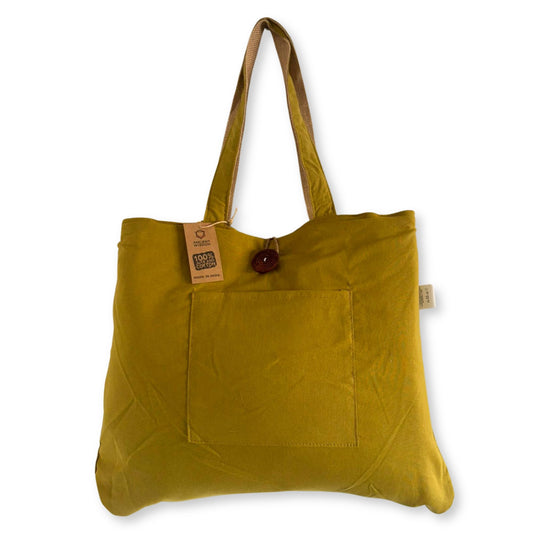 Bossa Gran Reversible de Jute i Cotó - Pistatxo