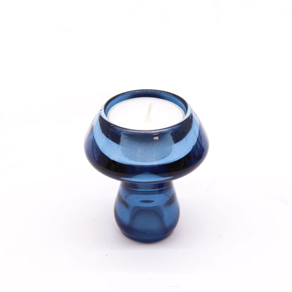 Portaespelmes reversible amb disseny de bolet per a sopar / espelma de te - Blau reial