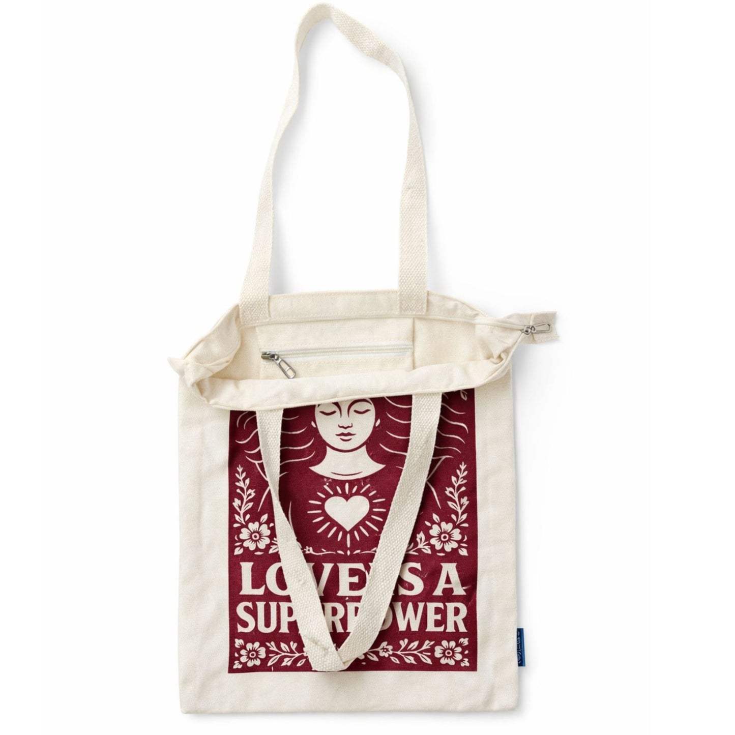 Nomad Sari Iconic Toni Tote Bag - L'amor és un superpoder - Natural 10oz