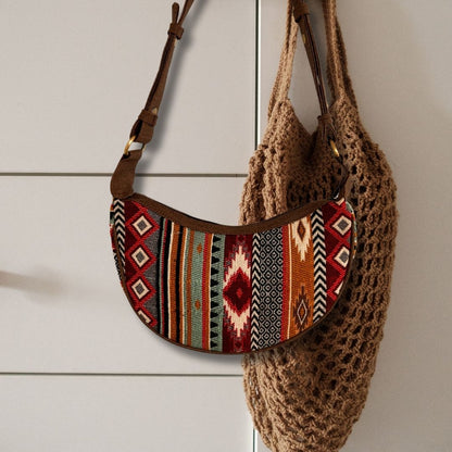 Bossa Hobo de Jacquard - Tons Marrons Intensos (corretja marró)