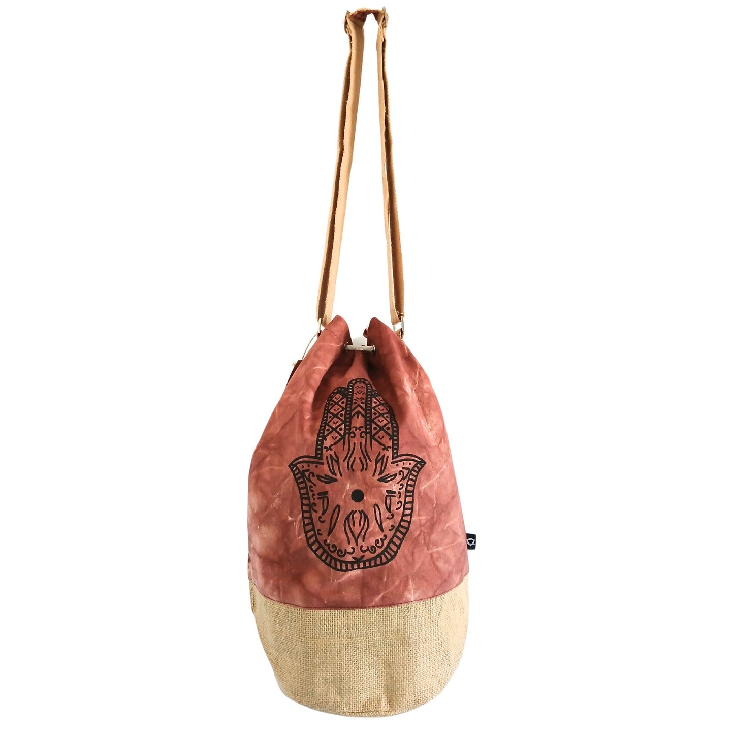 Motxilla 100% Natural - Efecte Rentat Terracota - Hamsa