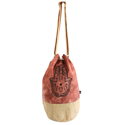 Motxilla 100% Natural - Efecte Rentat Terracota - Hamsa