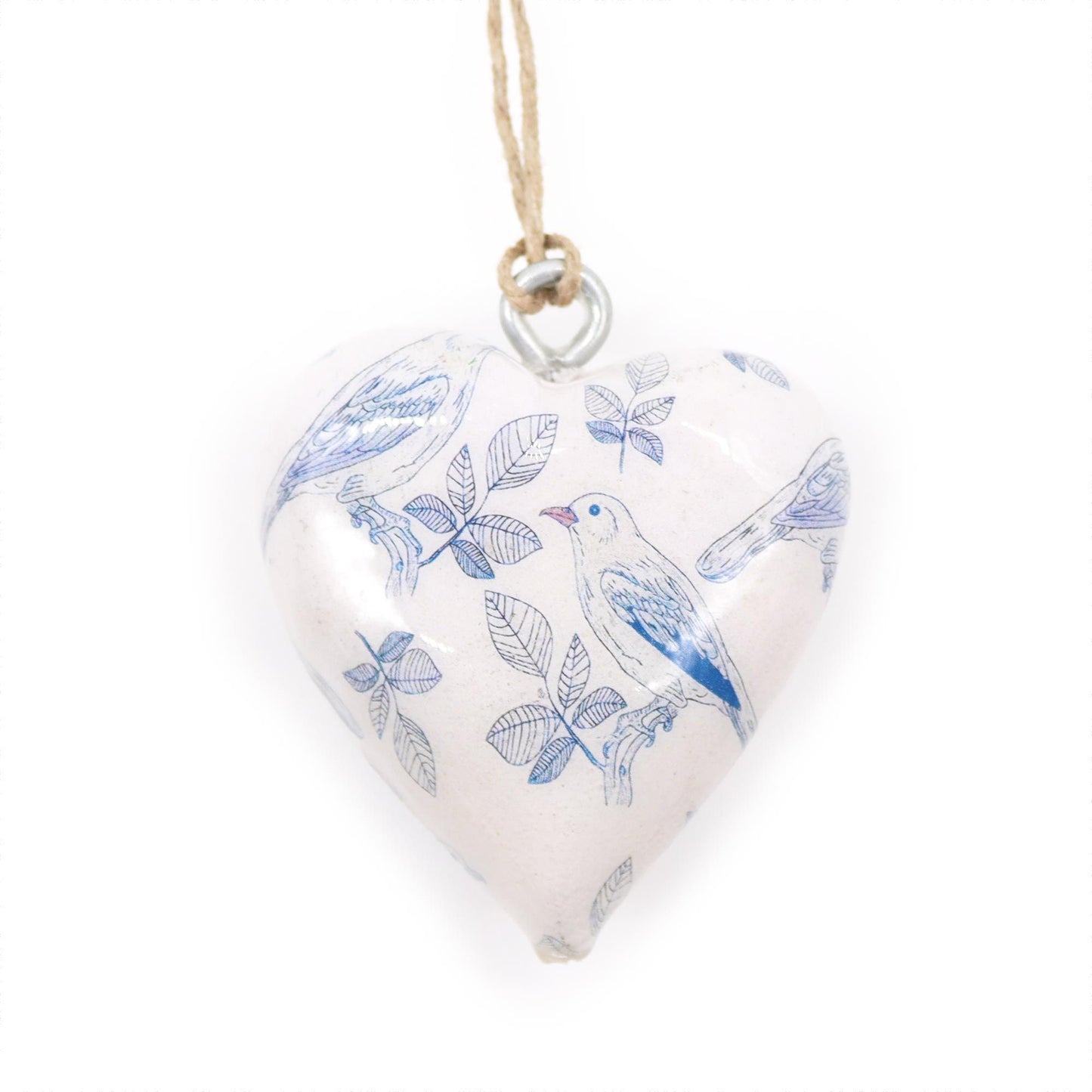 Corazone de madera decorativo Grande - Pajaros Azul