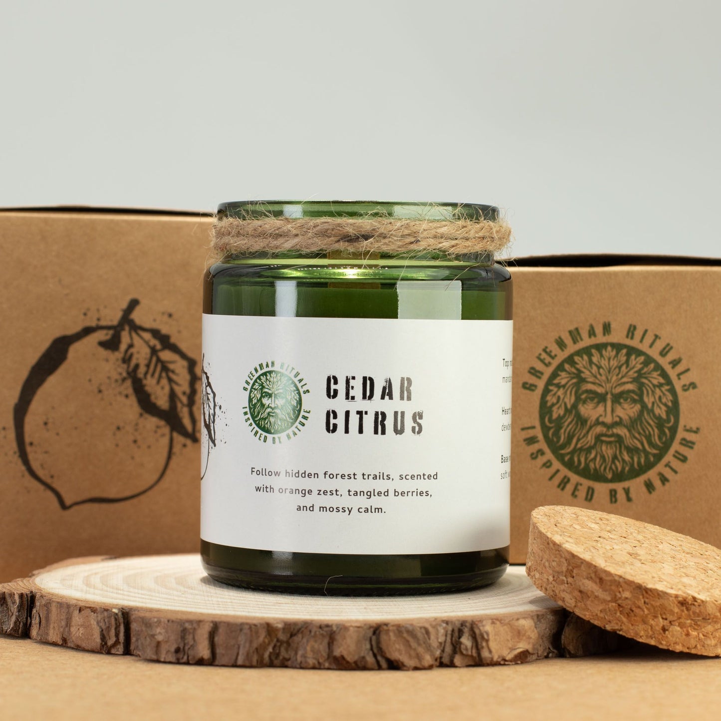 Espelma de soja Greenman Woodwick - Cedre i Cítrics