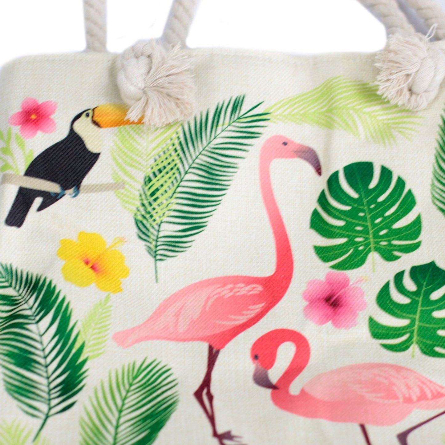 Bossa shopper amb nansa de corda - flamenc tropical