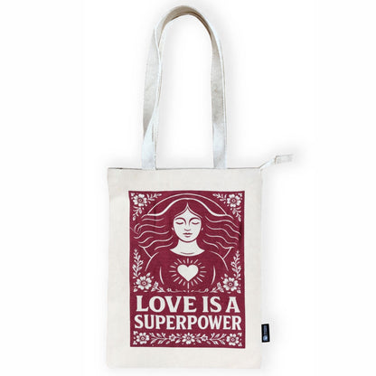 Nomad Sari Iconic Toni Tote Bag - L'amor és un superpoder - Natural 10oz