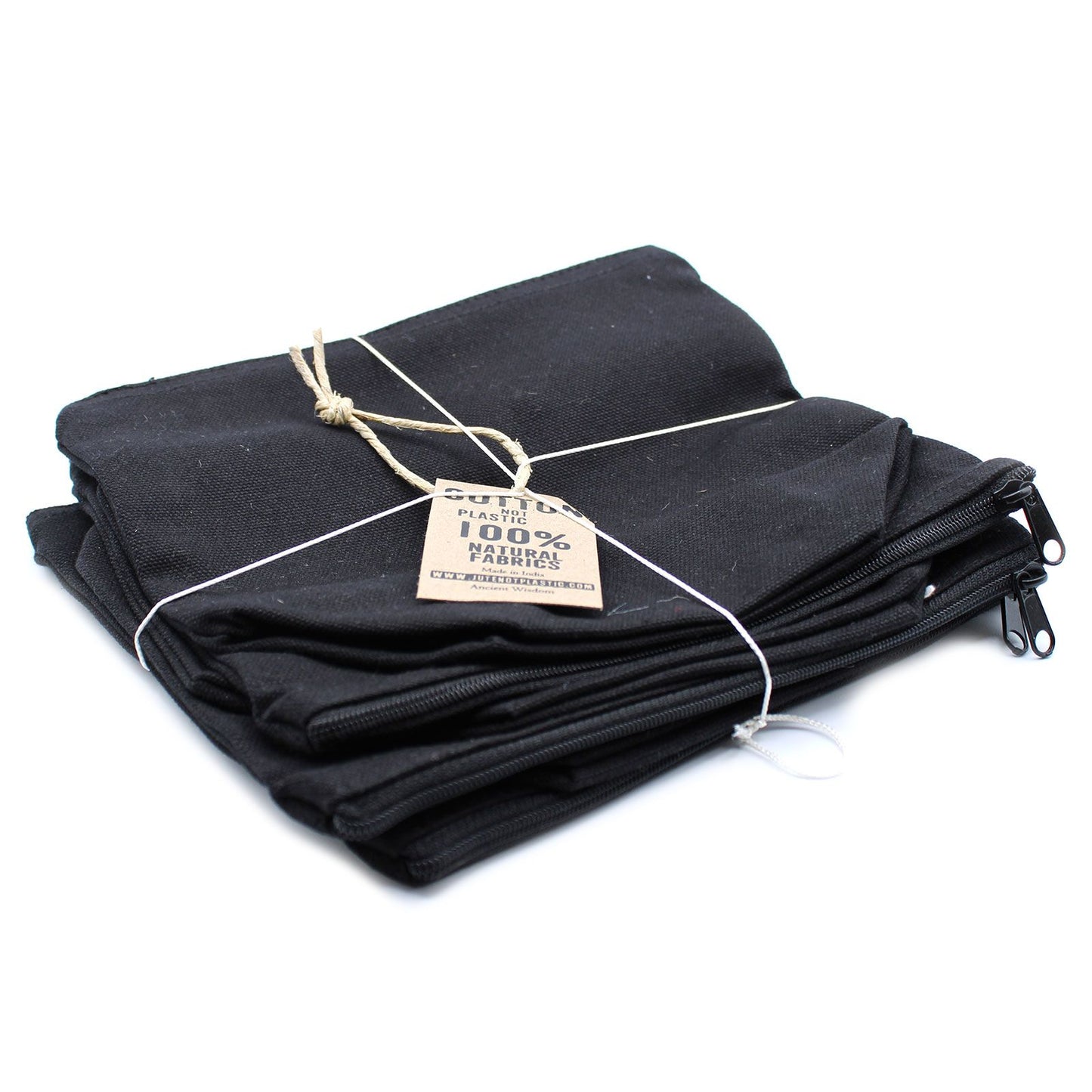 Necesser de cotó negre 10 oz - bossa mitjana