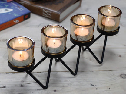 Candelabre de Ferro - ziga-zaga- 4 Tasses