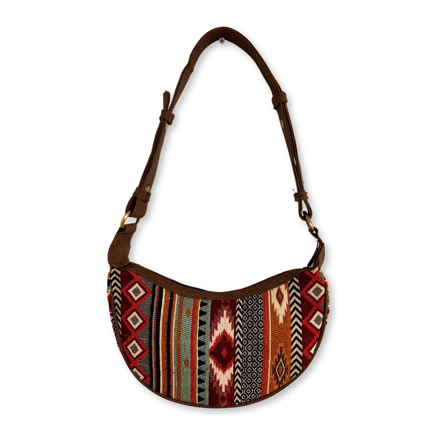 Bossa Hobo de Jacquard - Tons Marrons Intensos (corretja marró)