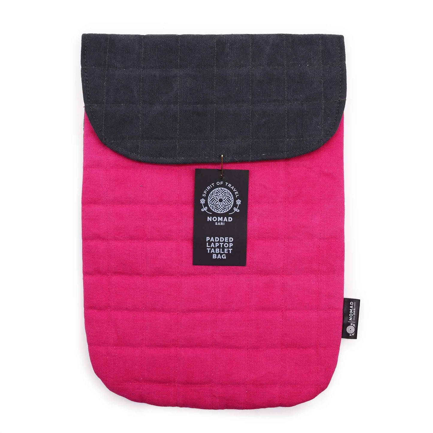 Funda encoixinada per a portàtil - Rosa impactant - Rentat a la pedra de 14 oz