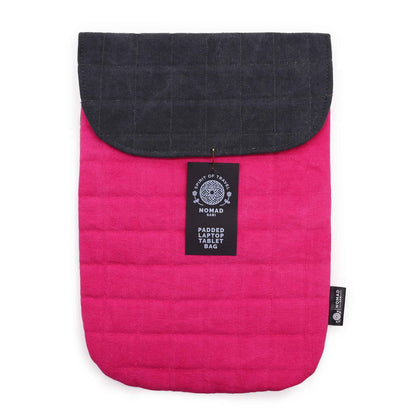 Funda encoixinada per a portàtil - Rosa impactant - Rentat a la pedra de 14 oz