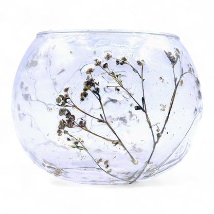 Portavelas de Vidrio floral natural Cuenco - Margarita - (8x10cm)